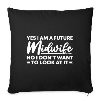 Midwife ObstetricIan - Sofa pillowcase 17,3'' x 17,3'' (45 x 45 cm) - black - Front