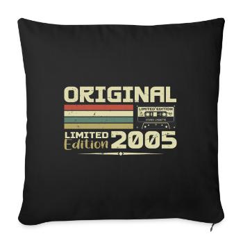 Retro 2005 Birthday Gift Born in 2005 Original - Sofa pillowcase 17,3'' x 17,3'' (45 x 45 cm) - black - Front