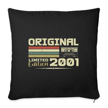 Rétro 2001 Cadeau Anniversaire Né en 2001 Original - Housse de coussin décorative 45 x 45 cm - noir - Devant