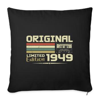 Retro 1949 Anniversary Gift Born in 1949 Original - Sofa pillowcase 17,3'' x 17,3'' (45 x 45 cm) - black - Front