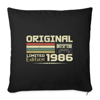 Retro 1986 Birthday Gift Born in 1986 Original - Sofa pillowcase 17,3'' x 17,3'' (45 x 45 cm) - black - Front