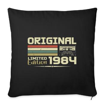 Rétro 1984 Cadeau Anniversaire Né en 1984 Original - Housse de coussin décorative 45 x 45 cm - noir - Devant
