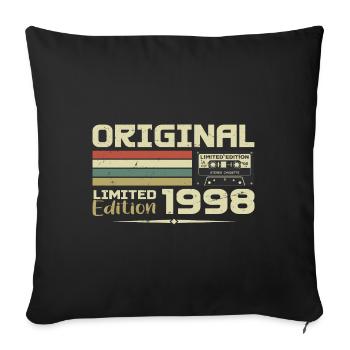 Retro 1998 Birthday Gift Born in 1998 Original - Sofa pillowcase 17,3'' x 17,3'' (45 x 45 cm) - black - Front
