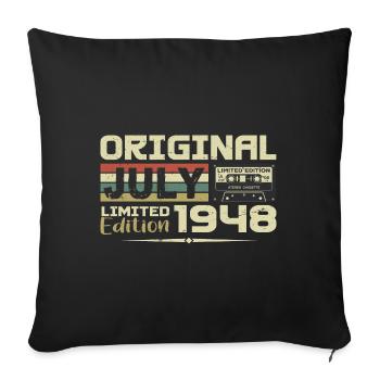 Cadeau D'anniversaire Juillet 1948 Nées en Juillet - Housse de coussin décorative 45 x 45 cm - noir - Devant