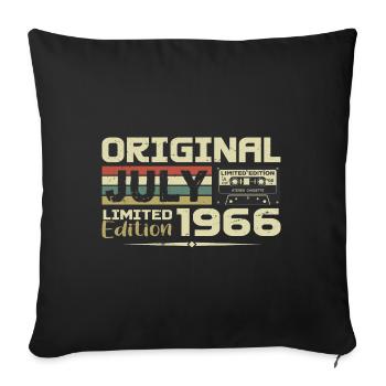 July 1966 Birthday Gift Born in July - Sofa pillowcase 17,3'' x 17,3'' (45 x 45 cm) - black - Front