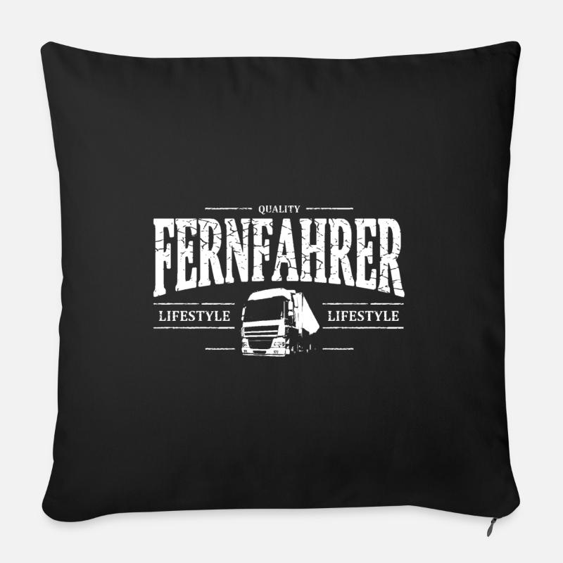 Fernfahrer - Sofakissenbezug 45 x 45 cm - Schwarz