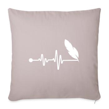 Writer Heartbeat - Sofa pillowcase 17,3'' x 17,3'' (45 x 45 cm) - light taupe - Front