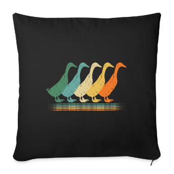 Silhouette Cadeau Canard Running Duck Propriétaire - Housse de coussin décorative 45 x 45 cm - noir - Devant