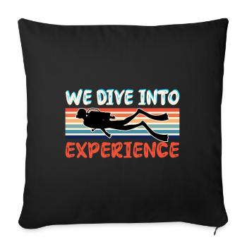 We Dive Into Experience - Sofa pillowcase 17,3'' x 17,3'' (45 x 45 cm) - black - Front