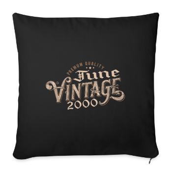 June 2000 Vintage 24th Anniversary Gift 2000 - Sofa pillowcase 17,3'' x 17,3'' (45 x 45 cm) - black - Front