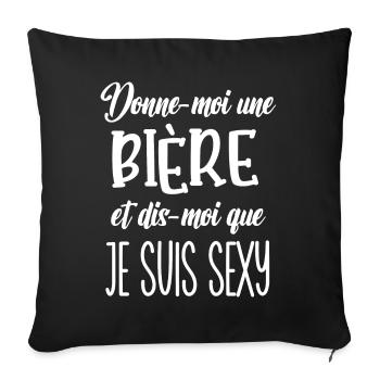 Donne-moi une bière - Housse de coussin décorative 45 x 45 cm - noir - Devant
