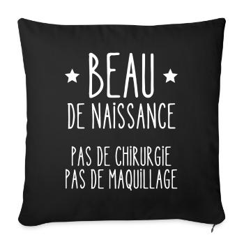 beau de naissance - Housse de coussin décorative 45 x 45 cm - noir - Devant