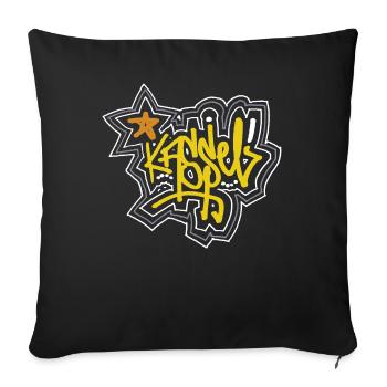 Kassel - Tag / Grafitti lettering - Sofa pillowcase 17,3'' x 17,3'' (45 x 45 cm) - black - Front
