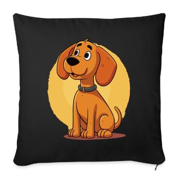 Conception de chien mignon pour les propriétaires de chiens - Housse de coussin décorative 45 x 45 cm - noir - Devant