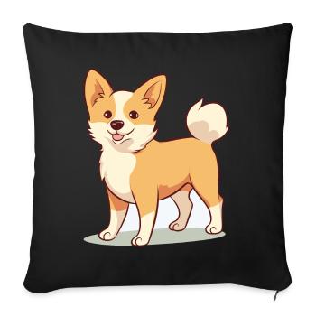 Conception de chien mignon pour les propriétaires de chiens - Housse de coussin décorative 45 x 45 cm - noir - Devant