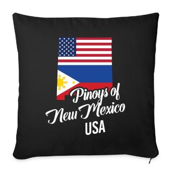 Les Philippins du Nouveau-Mexique conçoivent pour les fiers Fil-Ams - Housse de coussin décorative 45 x 45 cm - noir - Devant