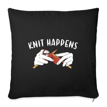 Tricot, ça se passe - Housse de coussin décorative 45 x 45 cm - noir - Devant