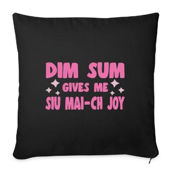 Bao Bun Funny Dim Sum Siu mai-Ch Joy Asian Food - Sofa pillowcase 17,3'' x 17,3'' (45 x 45 cm) - black - Front