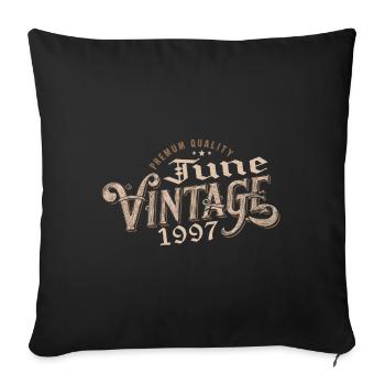 June 1997 Vintage 27th Anniversary Gift 1997 - Sofa pillowcase 17,3'' x 17,3'' (45 x 45 cm) - black - Front