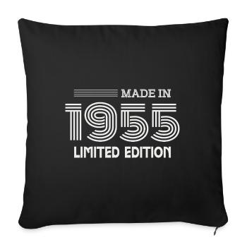 cadeau anniversaire 1955 idée cadeau 1955 - Housse de coussin décorative 45 x 45 cm - noir - Devant
