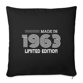 1963 Geburtstagsgeschenk 1963 Geschenkidee - Sofakissenbezug 45 x 45 cm - Schwarz - Vorne