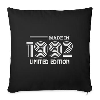 1992 Geburtstagsgeschenk 1992 Geschenkidee - Sofakissenbezug 45 x 45 cm - Schwarz - Vorne