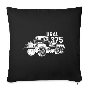 Ural 375 Driver Soviet Profession USSR - Sofa pillowcase 17,3'' x 17,3'' (45 x 45 cm) - black - Front