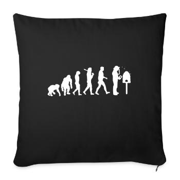 Evolution Imker Geschenk Shirt - Sofakissenbezug 45 x 45 cm - Schwarz - Vorne