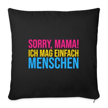Pansexuell Regenbogenflagge - Sofakissenbezug 45 x 45 cm - Schwarz - Vorne