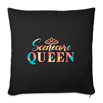 Scenecore Queen Emo Goth Girl Rainbowcore - Sofa pillowcase 17,3'' x 17,3'' (45 x 45 cm) - black - Front