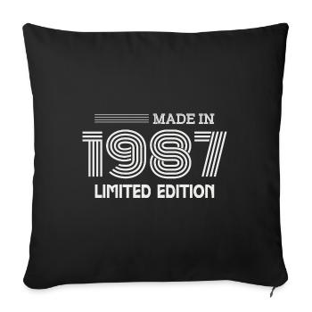 1987 Birthday Gift Idea 1987 - Sofa pillowcase 17,3'' x 17,3'' (45 x 45 cm) - black - Front