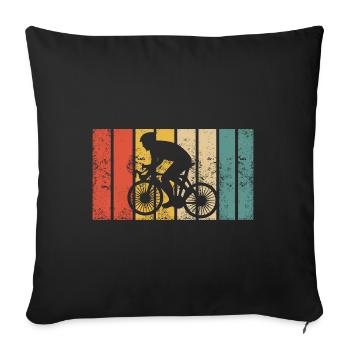 Vélo de route Vélo de route Cyclisme Cycliste - Housse de coussin décorative 45 x 45 cm - noir - Devant