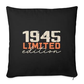Né en 1945 | Vintage 1945 Anniversaire Rétro - Housse de coussin décorative 45 x 45 cm - noir - Devant
