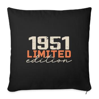 Born in 1951 | Vintage 1951 Retro Birthday - Sofa pillowcase 17,3'' x 17,3'' (45 x 45 cm) - black - Front