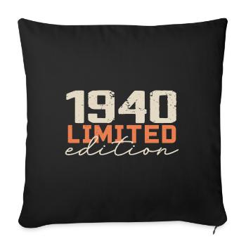 Born in 1940 | Vintage 1940's Retro Anniversary - Sofa pillowcase 17,3'' x 17,3'' (45 x 45 cm) - black - Front