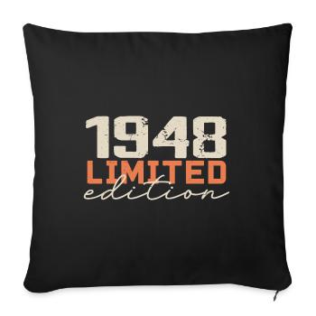 Born in 1948 | Vintage 1948 Retro Birthday - Sofa pillowcase 17,3'' x 17,3'' (45 x 45 cm) - black - Front
