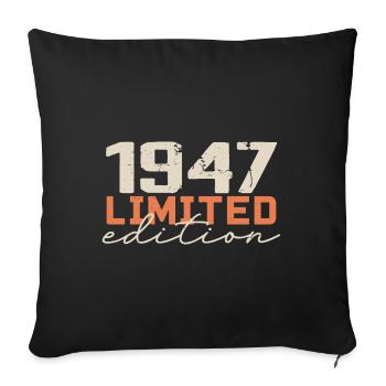 Né en 1947 | Vintage 1947 Anniversaire Rétro - Housse de coussin décorative 45 x 45 cm - noir - Devant