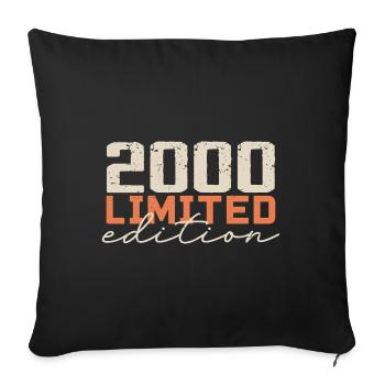 Né en 2000 | Vintage 2000 Anniversaire Rétro - Housse de coussin décorative 45 x 45 cm - noir - Devant