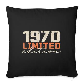 Né en 1970 | Vintage 1970 Anniversaire Rétro - Housse de coussin décorative 45 x 45 cm - noir - Devant