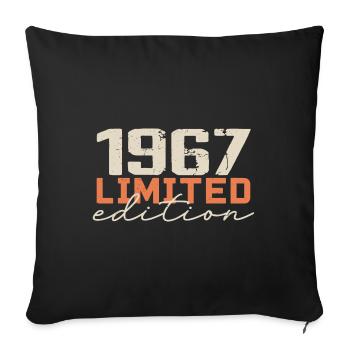 Born in 1967 | Vintage 1967 Retro Birthday - Sofa pillowcase 17,3'' x 17,3'' (45 x 45 cm) - black - Front