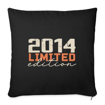 Né en 2014 | Vintage 2014 Anniversaire Rétro - Housse de coussin décorative 45 x 45 cm - noir - Devant