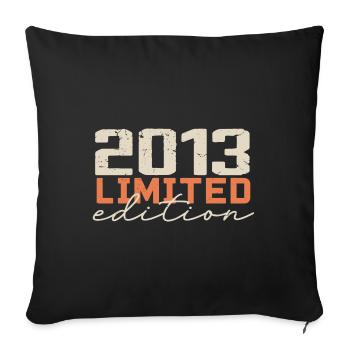 Né en 2013 | Vintage 2013 Anniversaire Rétro - Housse de coussin décorative 45 x 45 cm - noir - Devant