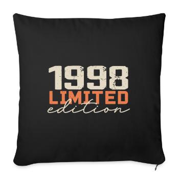 Né en 1998 | Vintage 1998 Anniversaire Rétro - Housse de coussin décorative 45 x 45 cm - noir - Devant