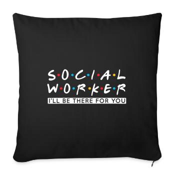 Chemise de travailleur social - Housse de coussin décorative 45 x 45 cm - noir - Devant