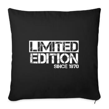 Année de naissance 1970 anniversaire édition limitée 1970 - Housse de coussin décorative 45 x 45 cm - noir - Devant