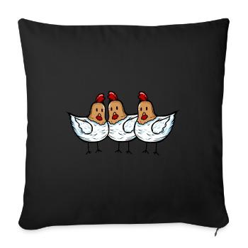 3 chicken chicken gear - Sofa pillowcase 17,3'' x 17,3'' (45 x 45 cm) - black - Front