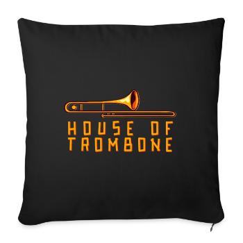Trombone - Housse de coussin décorative 45 x 45 cm - noir - Devant