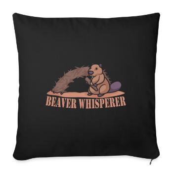 Beaver Nutria - Sofa pillowcase 17,3'' x 17,3'' (45 x 45 cm) - black - Front