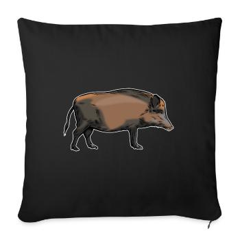 Wild boar - Wild boar - Hunting - Hunter - Sofa pillowcase 17,3'' x 17,3'' (45 x 45 cm) - black - Front