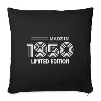 Geburtstagsgeschenk aus den 1950er Jahren Geschenkidee aus den 1950er Jahren - Sofakissenbezug 45 x 45 cm - Schwarz - Vorne